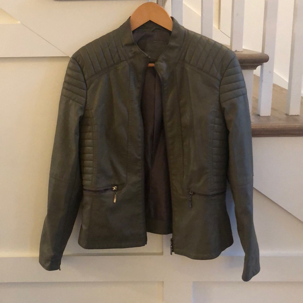Olive Green Leather jacket